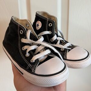 Converse Black and White Canvas Shoes kids high tops